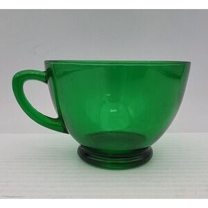 Vintage Anchor Hocking Forest Green Snack Set or Punch Bowl Cup